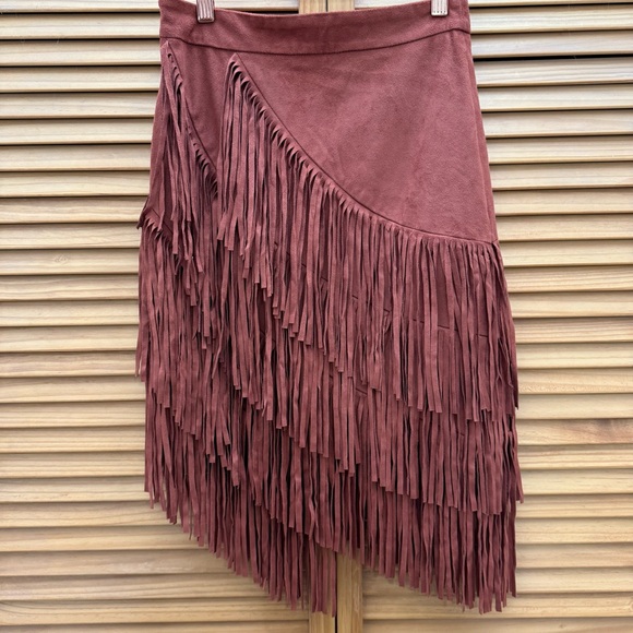 Idyllwind Fringed Brown Skirt size XS - Picture 3 of 6